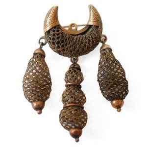 authentic victorian 1800s 7k gold tears of penthos human hair mourning brooch